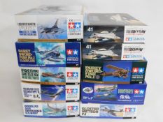 Ten boxed Tamiya 1:48 scale model aircraft kits, p