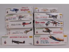Nine boxed Eduard Limited Edition and one Eduard 1:48 scale model