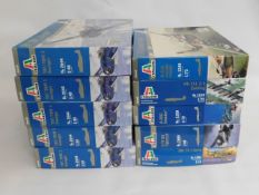 Ten boxed Italeri 1:48 & 1:72 scale model aircraft