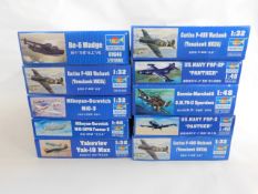 Ten boxed Trumpeter 1:32 & 1:48 scale model aircra