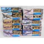 Ten boxed Hasegawa 1:48 scale model aircraft kits,