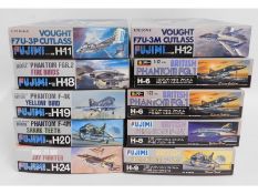 Ten boxed Fujimi 1:72 scale model aircraft kits, p
