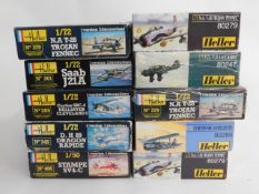 Ten boxed Heller 1:50 & 1:72 scale model aircraft