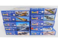 Ten boxed Revell 1:48, 1:72 & 1:144 scale model ai