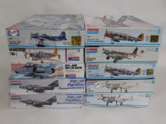 Ten boxed Monogram 1:48 scale model aircraft kits,