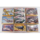 Ten boxed Italeri 1:72 scale model aircraft kits,