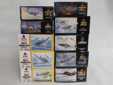 Ten boxed Accurate Miniatures 1:48 scale model air