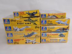 Ten boxed Italeri 1:72 scale model aircraft kits,