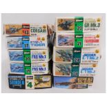 Ten boxed Hasegawa 1:48 & 1:72 scale model aircraf