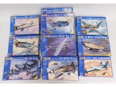 Ten boxed Revell 1:48 scale model aircraft kits, p