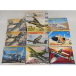 Ten boxed Italeri 1:48 & 1:72 scale model aircraft