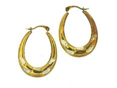 A pair of 9ct gold 25mm drop 'Footsteps' earrings,