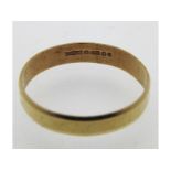 A 9ct gold band, 1.5g, size U