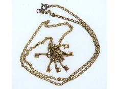 A 9ct gold 18in long chain with 'I Love You' key p