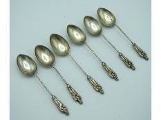 A set of six Birmingham silver apostle spoons by T
