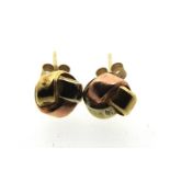 A pair of 9ct yellow & rose gold knot earrings, 0.
