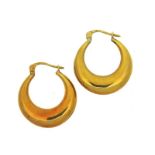 A pair of 9ct gold 21mm drop hoop earrings, 1.5g