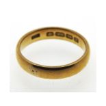 A 1916 22ct gold band by Samuel Hope, 6g, size Q