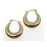 A pair of 9ct gold 18mm drop hoop earrings, 1.4g