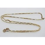 A 9ct gold 18in long chain, clasp a/f, 2.1g