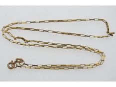 A 9ct gold 18in long chain, clasp a/f, 2.1g