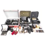 A quantity of camera equipment including three Min
