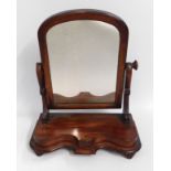 A mahogany dressing table mirror, lacking finial t