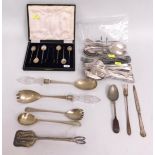 A quantity of silver plated flatware including a g