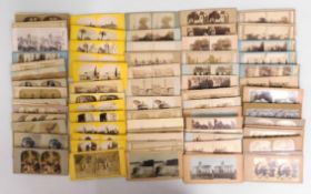 A quantity of approx. 77 stereoscope cards of vari