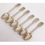 A set of six 19thC. Exeter silver teaspoons by Jos