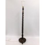 A barley twist standard lamp, 66in tall inc. fitti