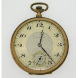 A Grosvenor top wind slimline pocket watch, not running, 44mm diameter, 58.4g