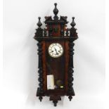 A 19thC. German regulator style wall clock, 41.5in