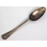 A London silver tablespoon, maker mark RBS, rubbed