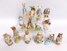Fourteen Beatrix Potter figures including ten Besw