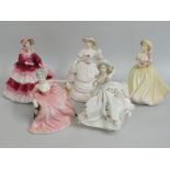 Five Coalport porcelain figurines: Polly, Southern