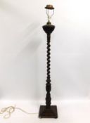 A barley twist oil lamp holder converted to electr