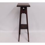 A wooden pot table, 36in tall & 9.5in square to to