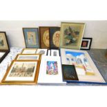 A quantity of prints & pictures including S. Ball,