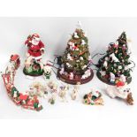 Two Christmas tree ornaments with lights, decorate