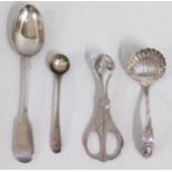 An 1858 John Smart, Exeter silver dessert spoon, a