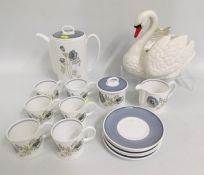 A large Goebel porcelain swan twinned with a Susie
