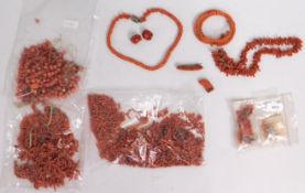A quantity of mostly Victorian coral beads & neckl