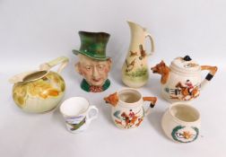 A Beswick jug & other pieces of pottery