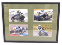 A framed photographic montage signed by former wor