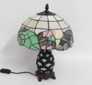 A Tiffany style table lamp, fixings somewhat loose