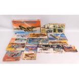 A collection of 19 scale model kits including Airf