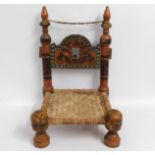 A 19thC. Rajasthani chair, 29.75in high x 18.5in w
