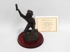 A mounted bronze style limited edition sculpture o