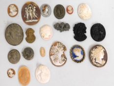A quantity of mostly 19thC. cameos including at le